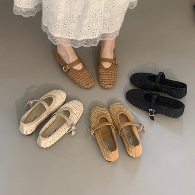 Bella Woven Mary Jane Flats
